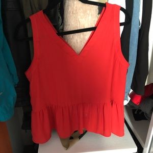 LOFT red pink swing shirt